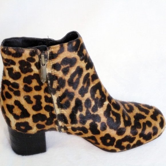 Sam Edelman Edith Bootie Leopard Print Calf Hair Boots - Picture 3 of 10